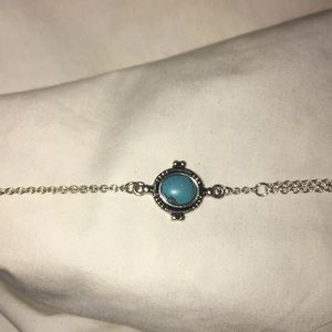 Turquoise silver bracelet chain